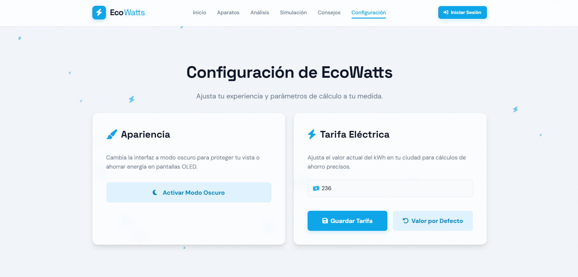 Vista de EcoWatts 1