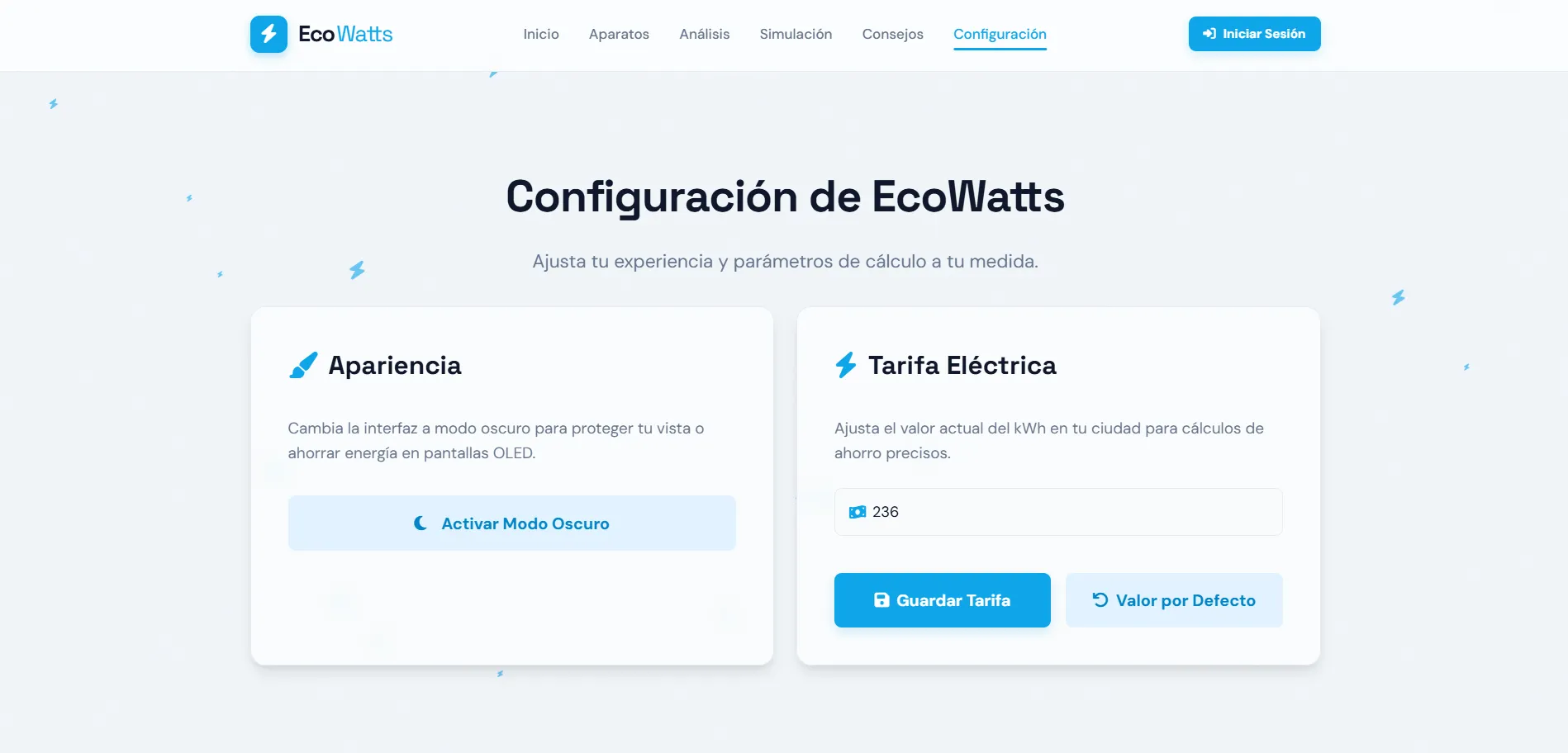 Vista de EcoWatts 1